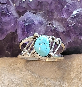 Bague en malachite et argent massif