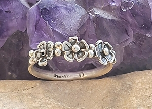 Bague en malachite et argent massif