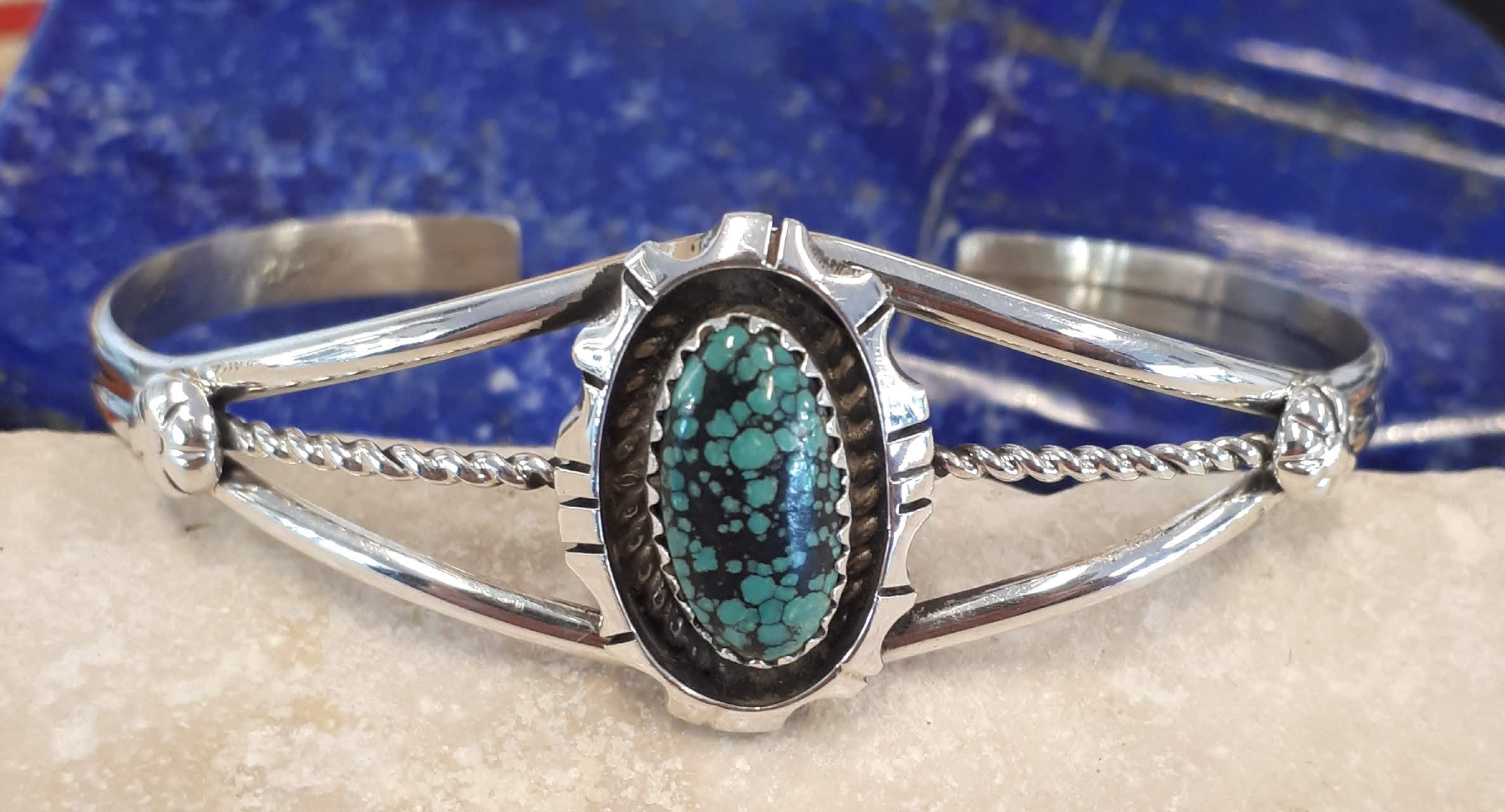 Bracelet en Turquoise Kingman sur argent 925°