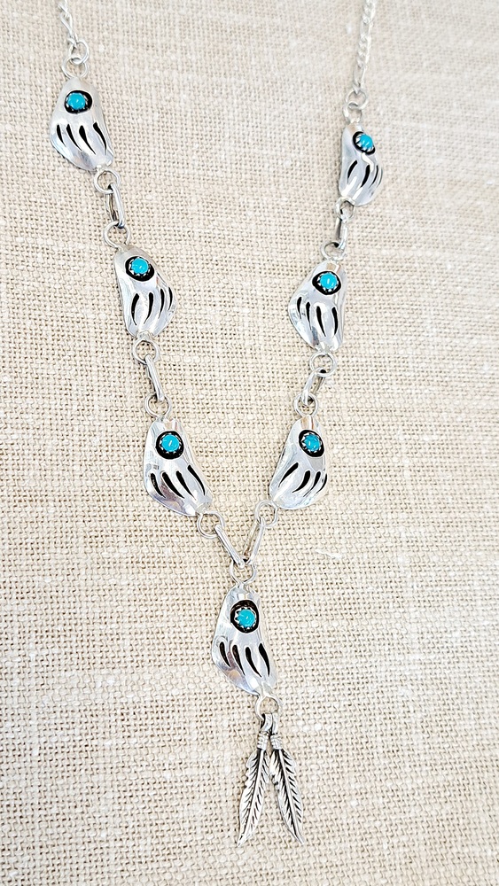  Collier patte d'ours en Turquoise sleeping beauty