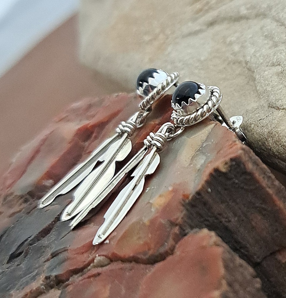 Boucles d oreilles onyx et argent