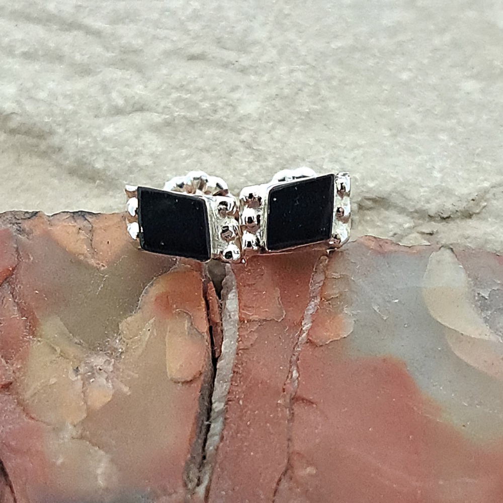 Boucles d'oreilles en jais navajo
