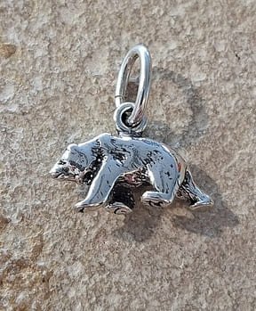 Pendentif ours 3 D en argent 925°.