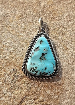 Pendentif Turquoise Sleeping beauty en argent 925°.