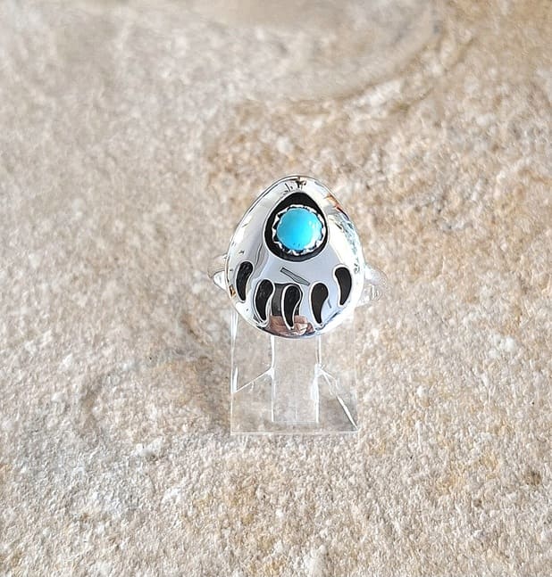 Bague en Turquoise véritable argent 95 ème