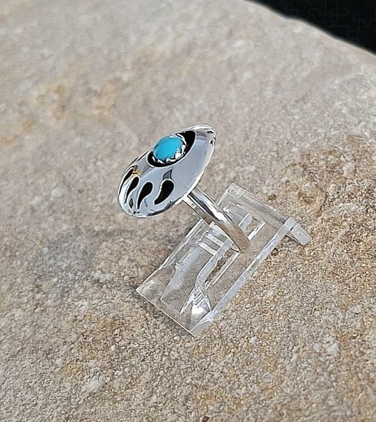 Bague en Turquoise véritable argent 95 ème