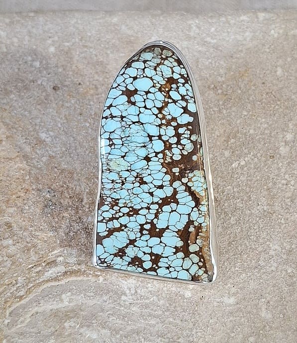 Bague en Turquoise véritable argent 95 ème