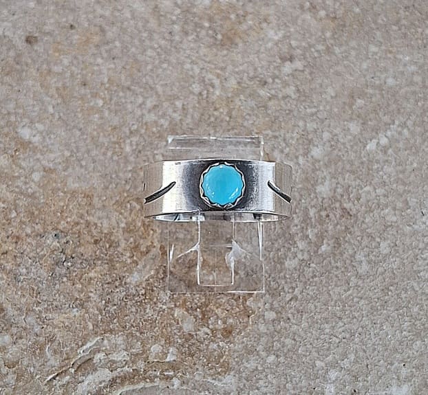 Bague en Turquoise véritable argent 95 ème