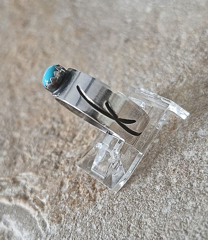 Bague en Turquoise véritable argent 95 ème