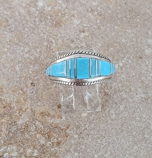 Bague en Turquoise véritable argent 95 ème