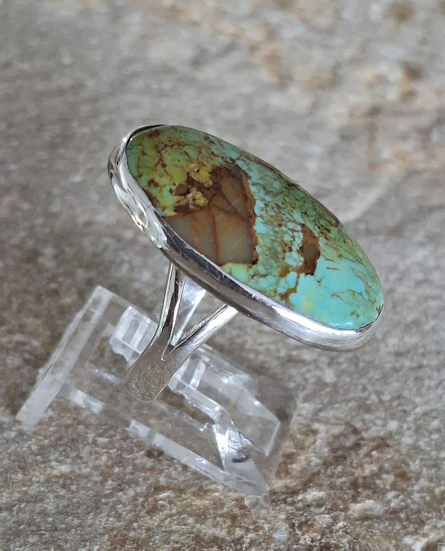 Bague en Turquoise véritable argent 95 ème