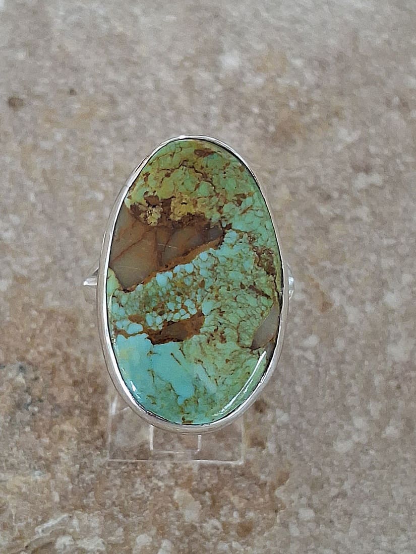 Bague en Turquoise véritable argent 95 ème
