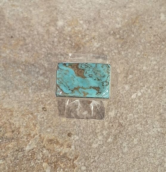 Bague en Turquoise véritable argent 95 ème