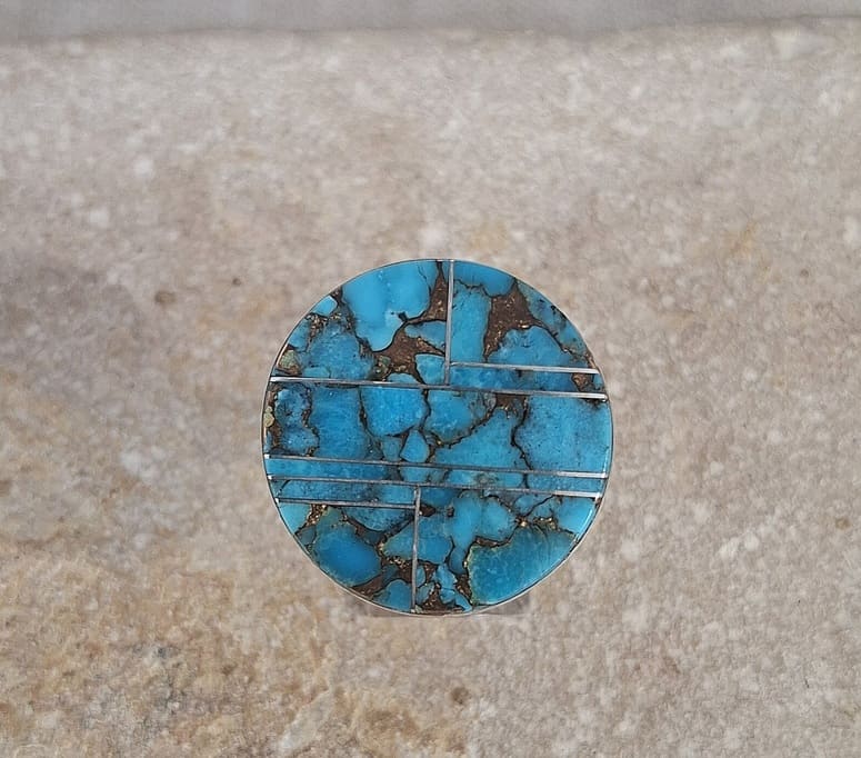 Bague en Turquoise véritable argent 95 ème