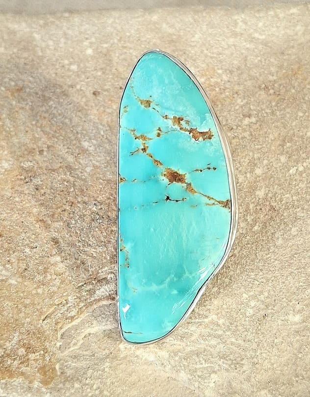 Bague en Turquoise véritable argent 95 ème