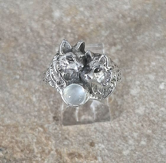 Bague loup en argent