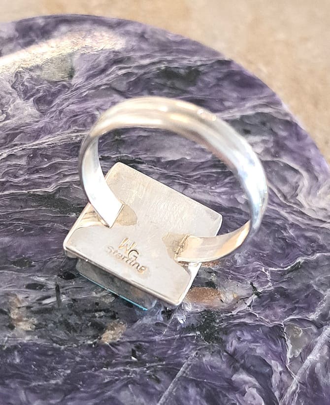 Bague en Turquoise véritable argent 95 ème