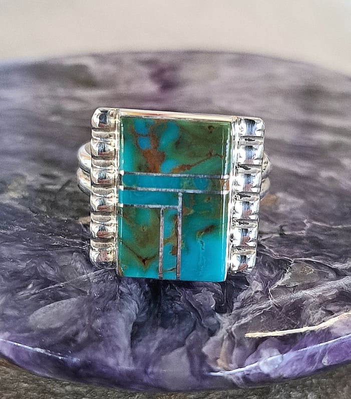 Bague en Turquoise véritable argent 95 ème