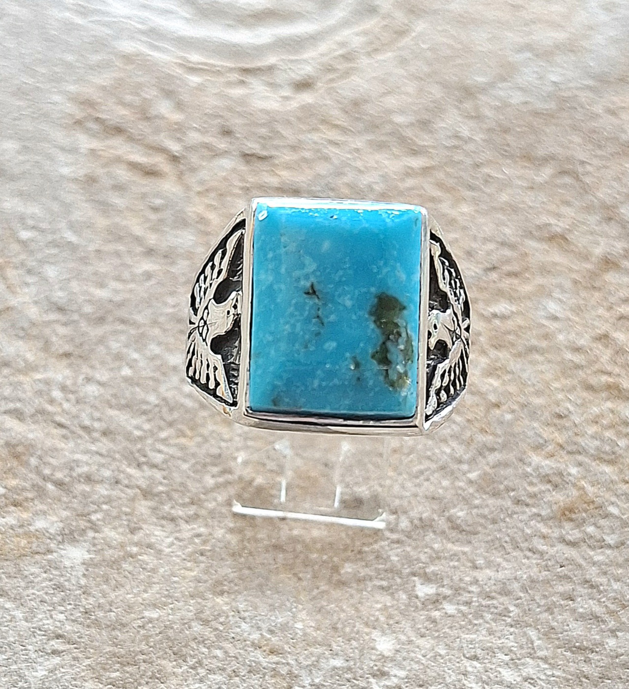 Chevalière en Turquoise Kingman