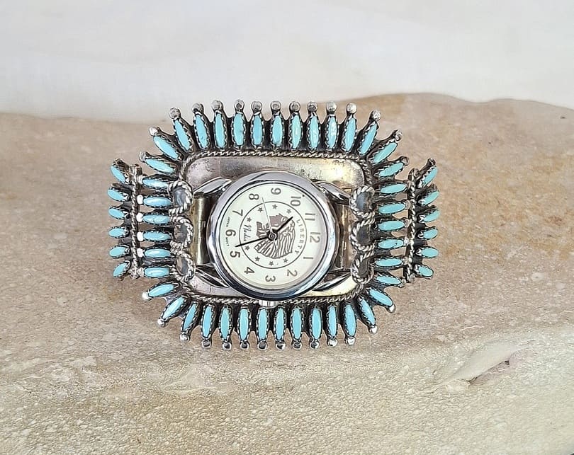 Montre en Turquoise véritable argent 95 ème