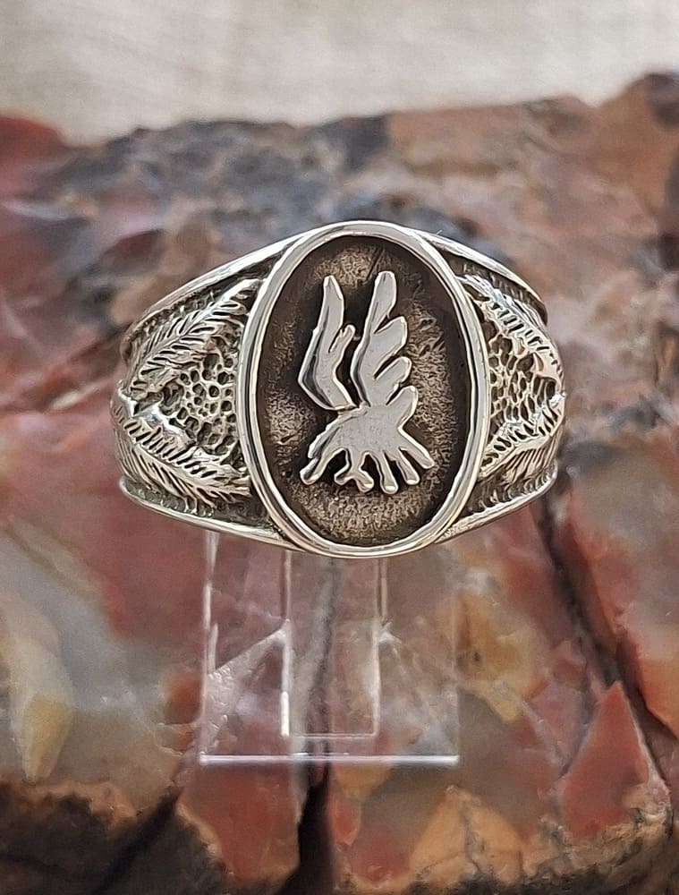 Bague aigle en argent 925°.