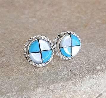 Boucles d'oreilles Amérindiennes Zuni Navajo Hopi
