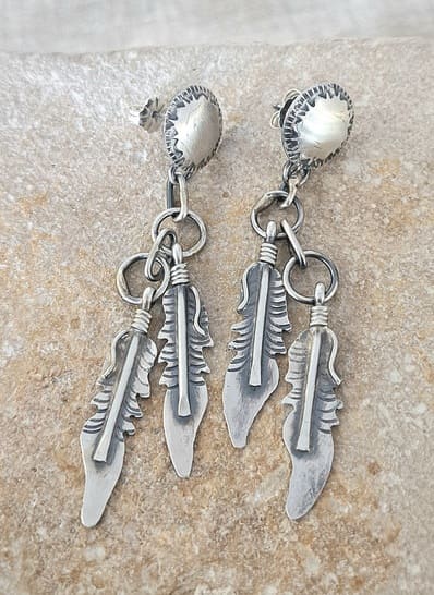 Boucles d'oreilles Amérindiennes Zuni Navajo Hopi