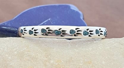 Bracelet patte d'ours en Turquoise en argent 925°.