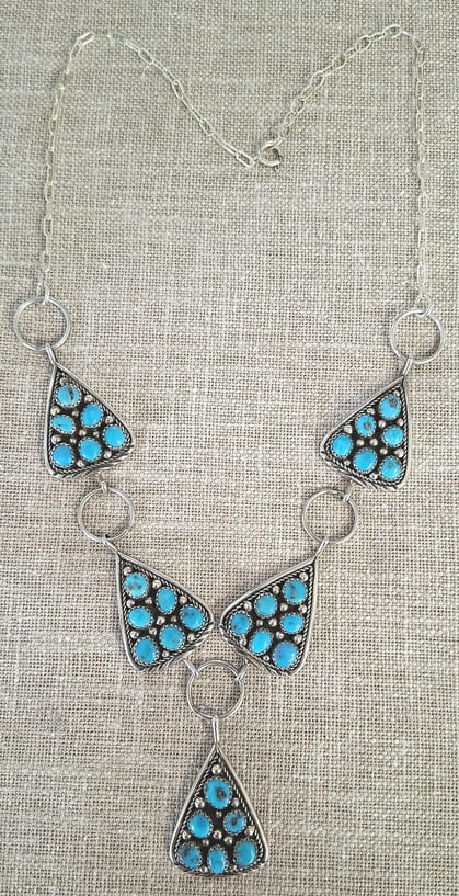 Collier en Turquoise Sleeping beauty en argent 925°.