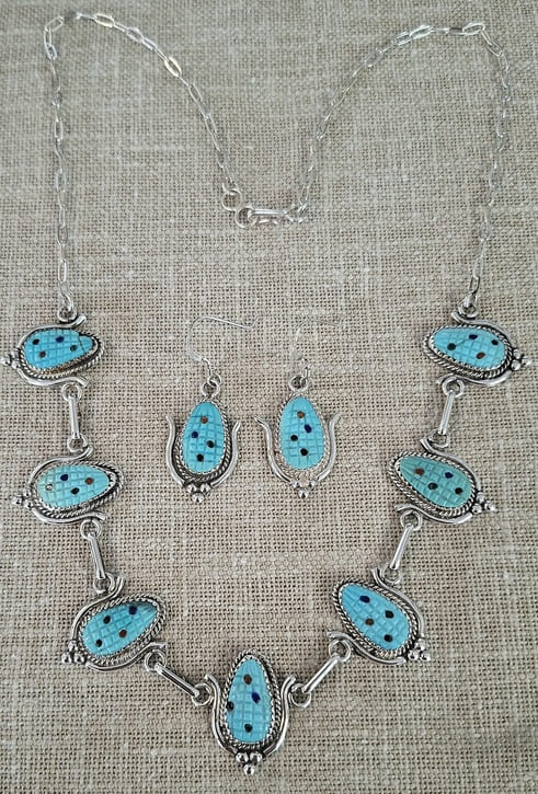 Collier Zuni en Turquoise