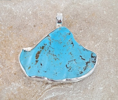 Pendentif en Turquoise Nacozari en argent 925°.