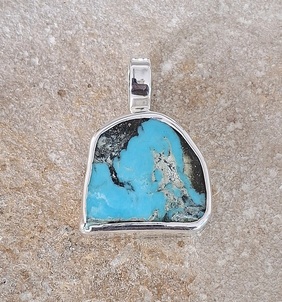 Pendentif en Turquoise Campitos en argent 925°.