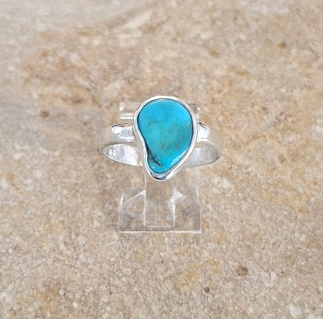Bague en Turquoise Sleeping beauty en argent 925°.