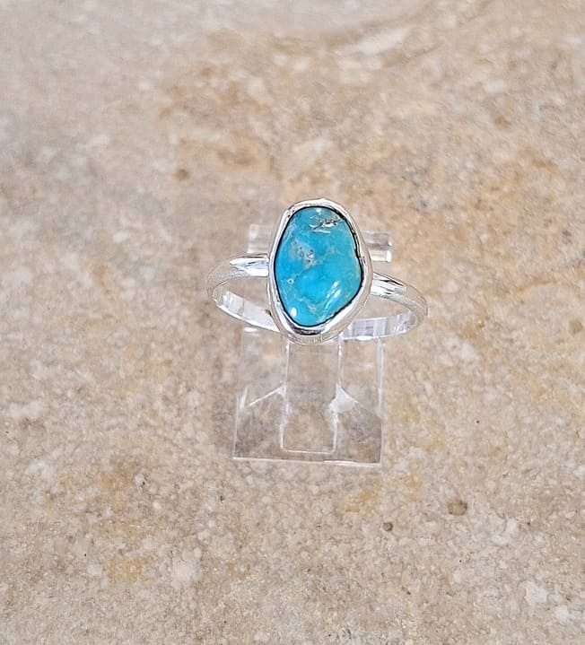 Bague en Turquoise Sleeping beauty en argent 925°.