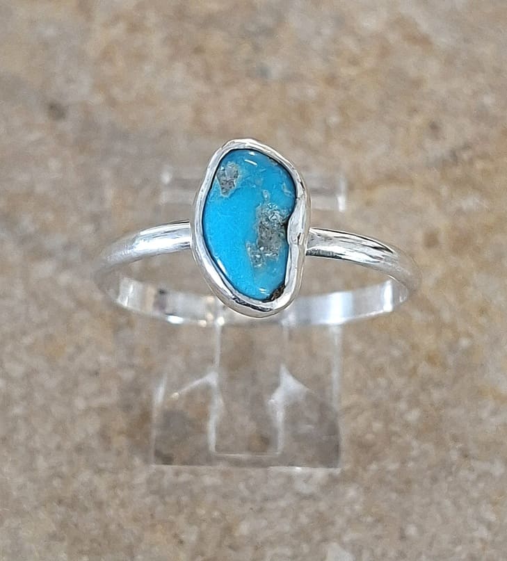 Bague en Turquoise Sleeping beauty en argent 925°.