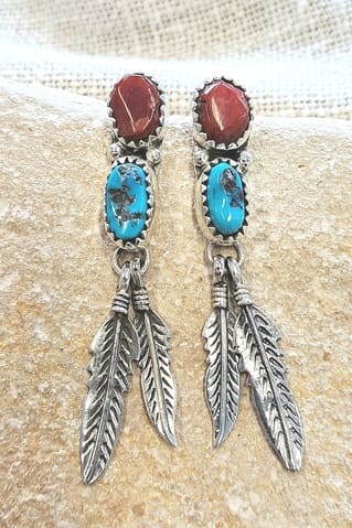 Boucles d'oreilles en Turquoise indien