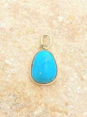 Pendentif en Turquoise et or 18 kt.
