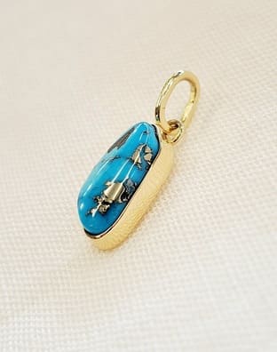 Pendentif en Turquoise et or 18 kt.