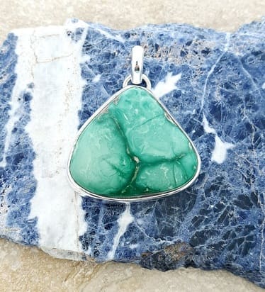 Pendentif en Variscite du Névada en argent 925°.