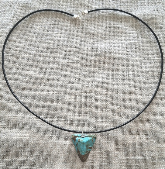 Pendentif en Turquoise Kingman en argent 925°.