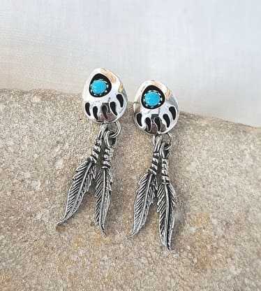 Boucles d'oreilles Amérindiennes Zuni Navajo Hopi