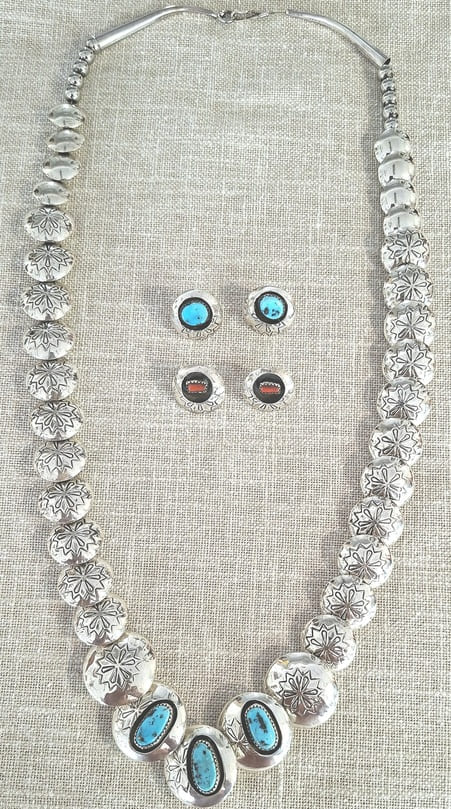 Collier en Turquoise en argent 925°.